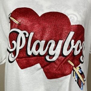 PLAYBOY Woman’s Hearts and Arrows T-shirt Size M